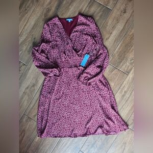 Draper James Burgundy Long Sleeve Dress